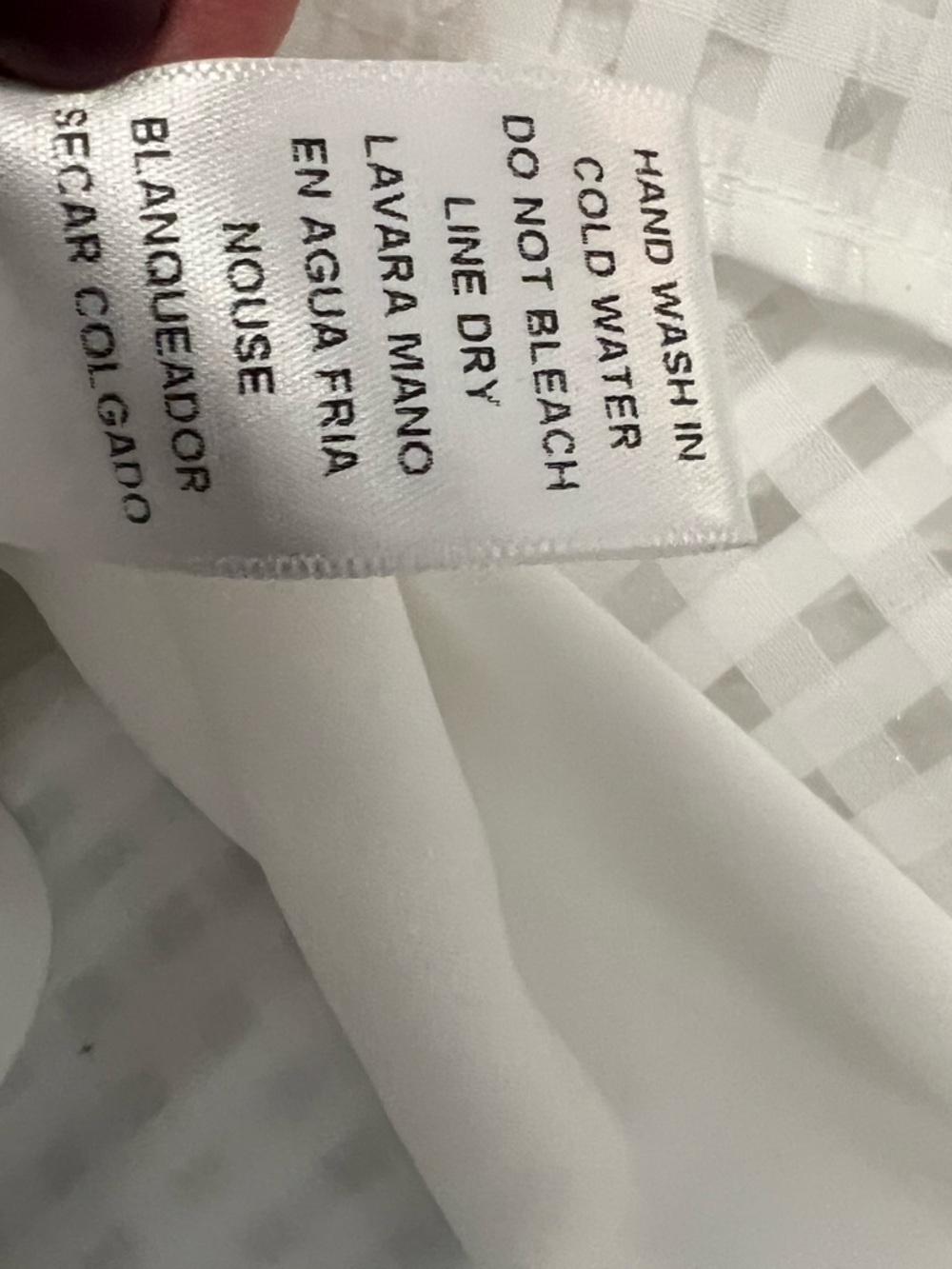 entro White grid pattern sheer Ruffle Sleeve V-Neck Top - Picture 11 of 12